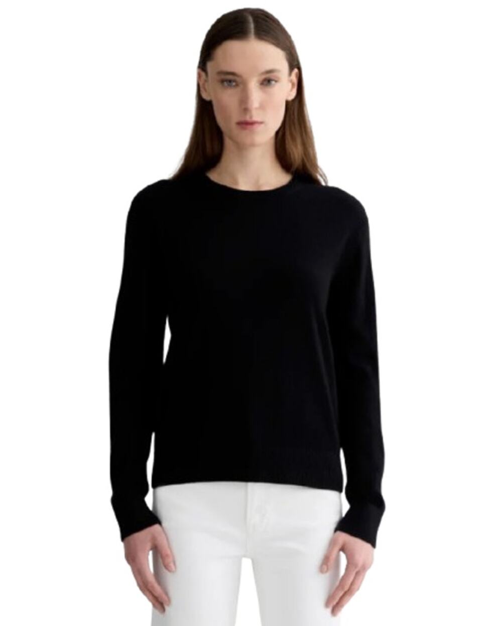 EVERLANE Women's The Classic Crew Cashmere Sweater Large Black NWT